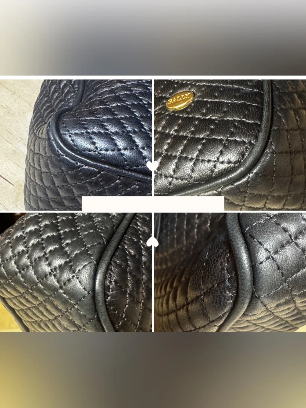 BALLY Italian Quilted Leather Crossbody Bag Chain Link Strap Tassel + Dust Bag - Picture 10 of 17